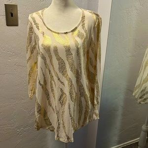 NWT JM Collection Casual Tunic Scoop Neck Top Sz S